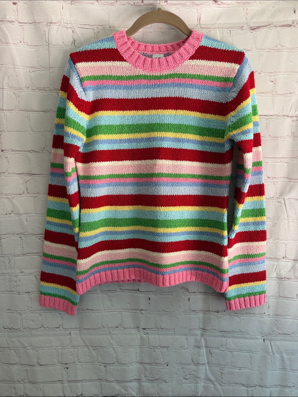 GAP Multicolor Colorful Striped Crewneck Sweater Kids Girls Size XXL 14-16